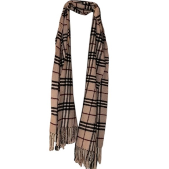 Plaid scarf classic preppy raw hem fringe - Picture 5 of 5